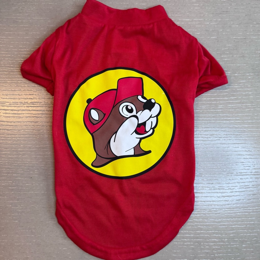 Red Dog T-Shirt with Cartoon Design